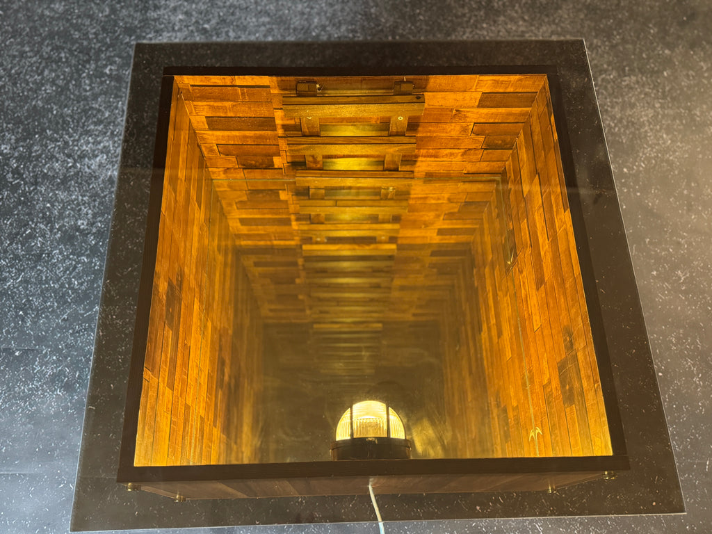 InfinityGlow Coffee Table with Led Lamp - Brown