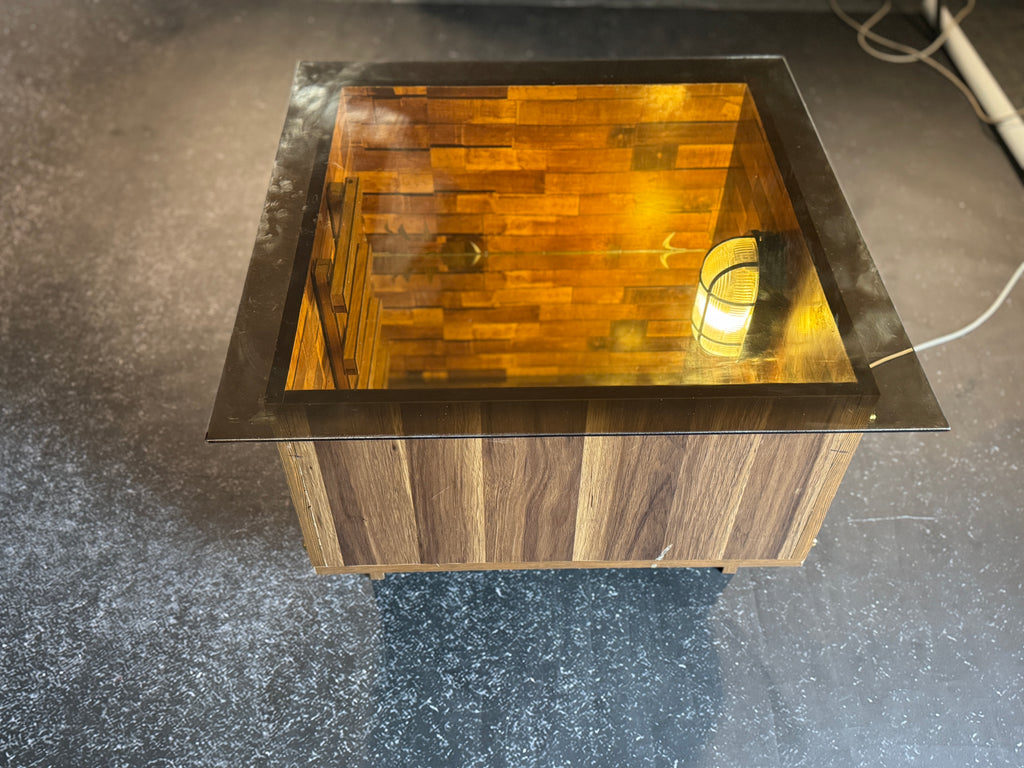 InfinityGlow Coffee Table with Led Lamp - Brown
