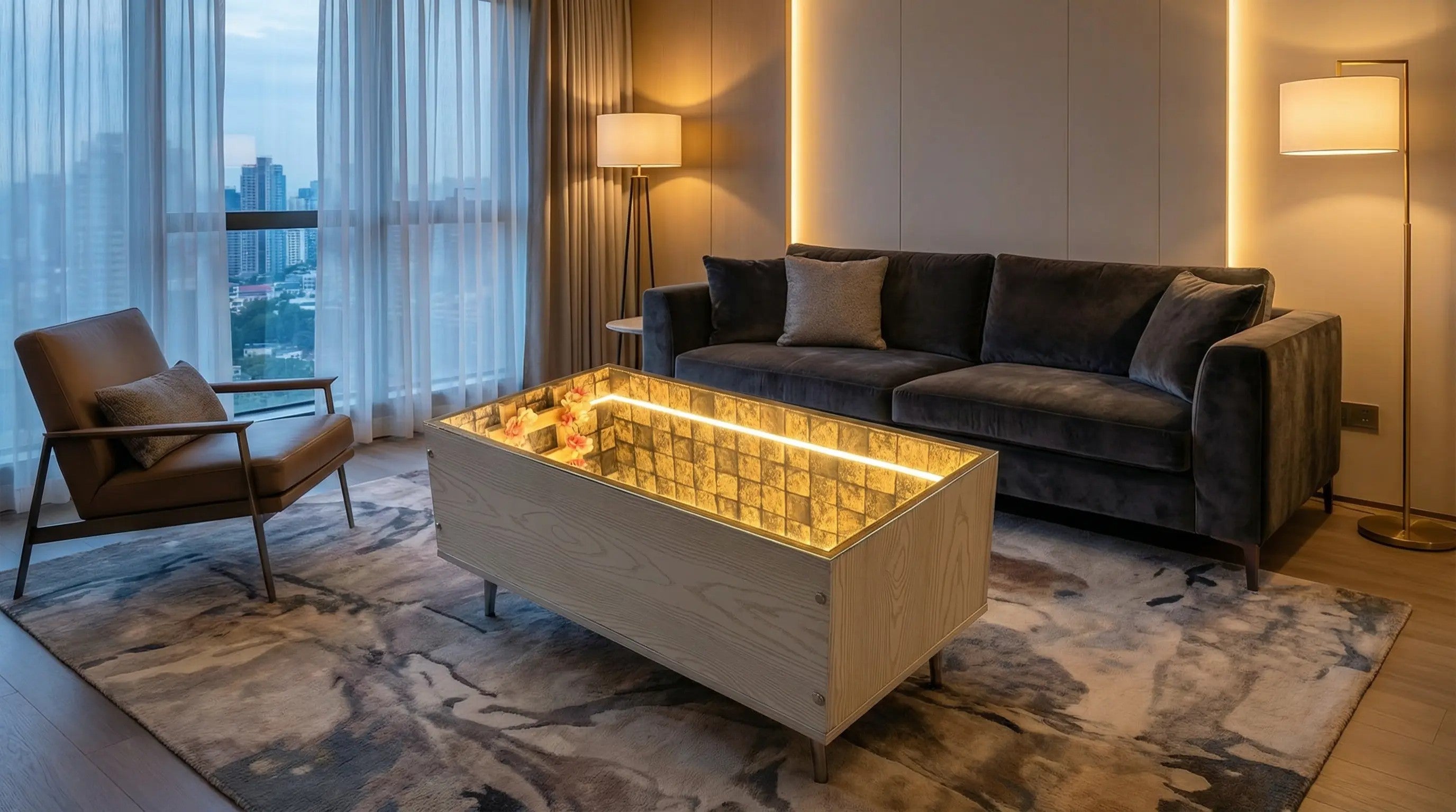 InfinityGlow RGB Infinity Table – Endless Depth Design