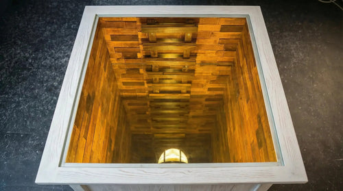 InfinityGlow Coffee Table with Led Lamp- White